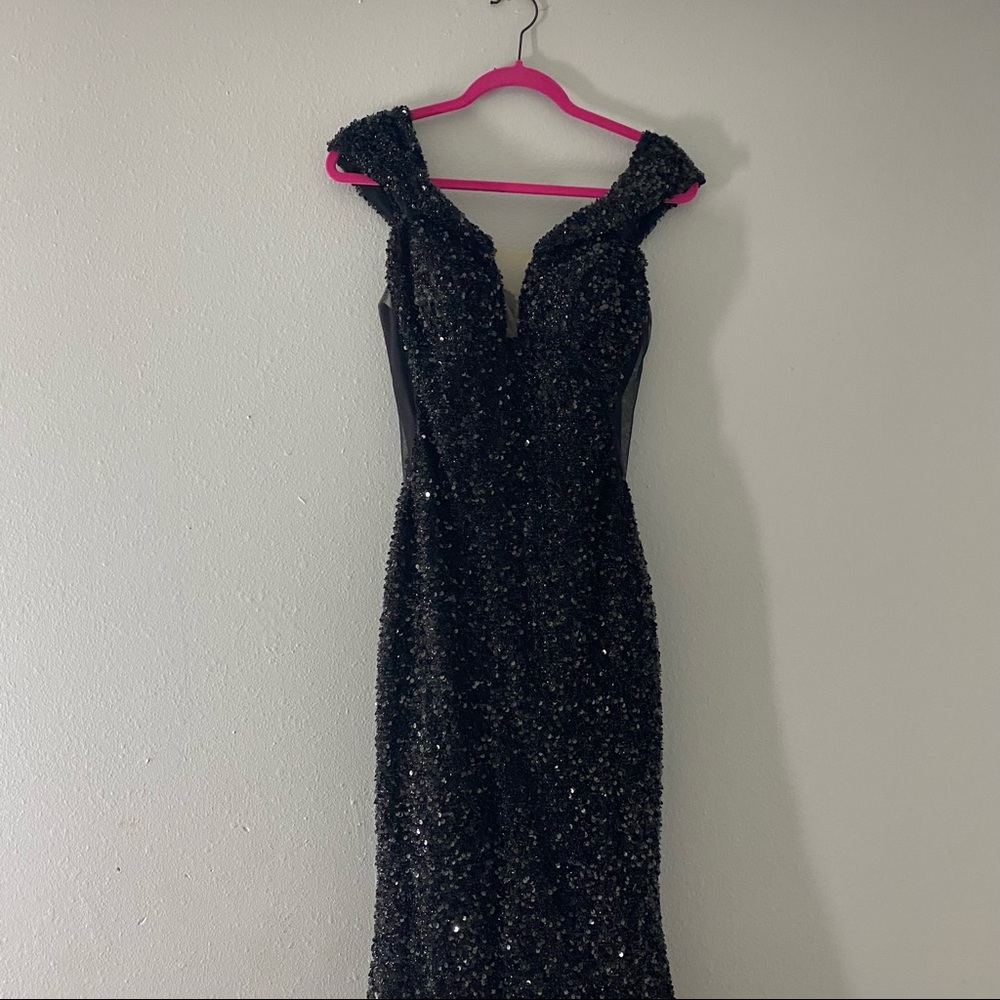 Black Sequined Mermaid Dress